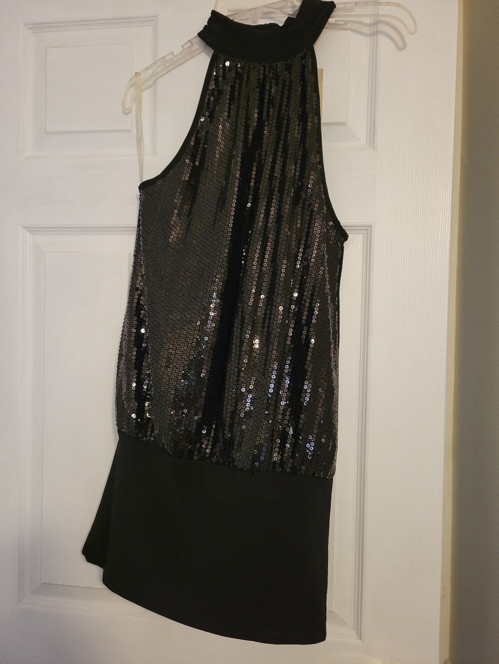 NWT Forever 21 Black Sequin Halter Mini Dress